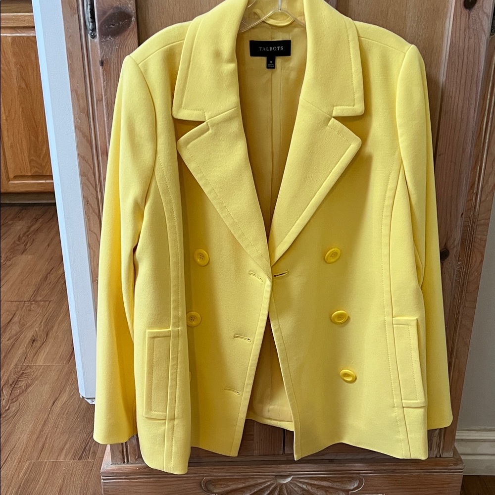 Talbots Vibrant Yellow Double-Breasted Blazer
